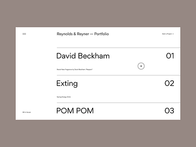 Reynolds and Reyner — Agency Website animation minimal portfolio typography ui ux web web design