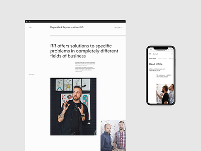 Reynolds and Reyner — Agency Website minimal mobile page typography ui ux web web design