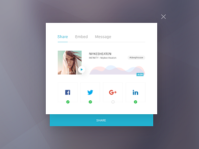 010 Social Share Widget app concrpt dailyui music share social ui ux web widget