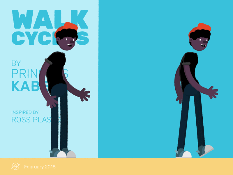 WALK CYCLES animation hat illustration motion graphics shoes walk cycle