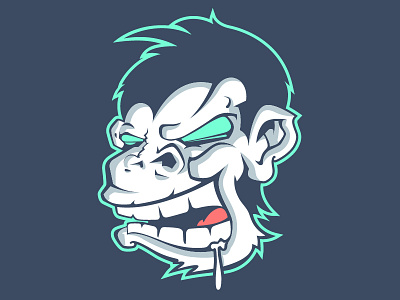 Monkey angry animal brand design emblem graffiti head logo mascot monkey sport team