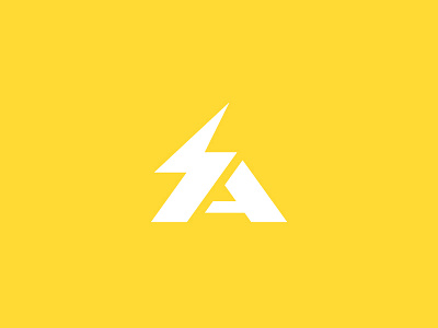 Lightning Letter "A" Logo a bolt brand company hero icon lightning logo mark name super yellow