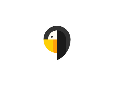 Toucan Logo animal bird bubble chat comma flat geometry icon logo mark message parrot pin toucan tropical