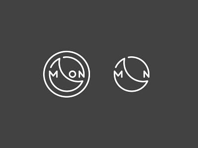 Outline Moon Logo app brand branding circle design icon identity illustration letter line logo m mark n outline space