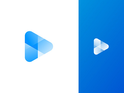 Play Logo abstract blue brand diamond gradient icon logo mark music play player triangle ui video white