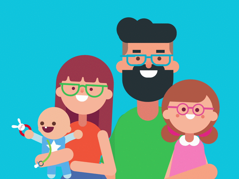 Family Portrait baby family gif girl man vector art woman