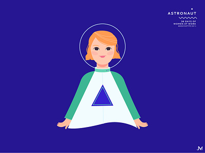 Astronaut 36 days of type adobe illustrator astronaut illustration letter a vector art woman