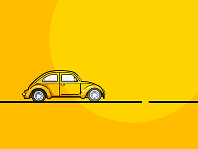 Beetle Car car cute icon ui yellow