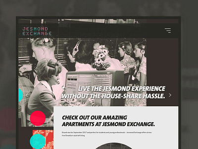 Jesmond Exchange Website dark digital glitch interface layout retro typography ui ux vintage web design website