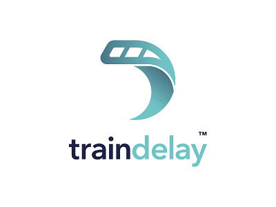 traindelay Logo app app design blue branding color delay gradient identity logo logo design mark modern train type ui