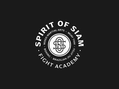 Spirt of Siam black branding circle gym icon logo logo design mma monochrome monogram symbol type typography