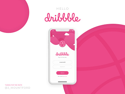 Hello Dribbble! app design hello dribble mobile ui