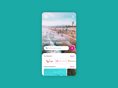 Travel app landing page concept