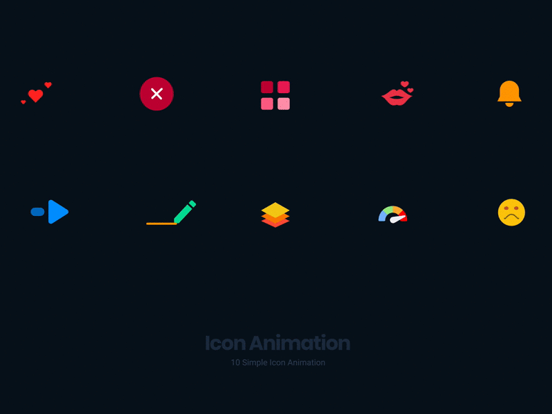 10 Free Figma Animated Icons animated gif animation color design figma flat icons freebie icon design icon set minimalism motion simple uidesign uiux vector