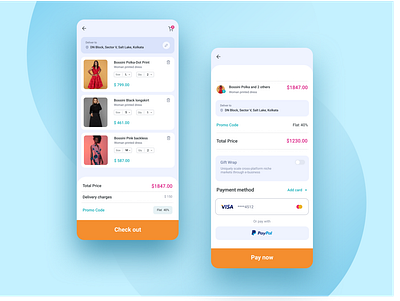 Shopping mobile app_cart page design app design clean clean ui color daily 100 challenge design designer ecommerce figma shop shopping app shopping cart shot ui uidesign user experience user interface ux