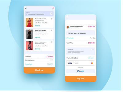 Shopping mobile app_cart page design