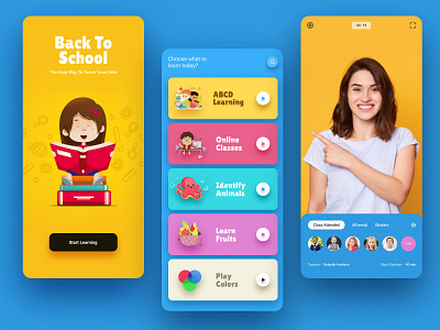 Kids Online school app 100 day challenge clean concept creative daily design design app e learning figma kids app online online school school app ui ui ux ux