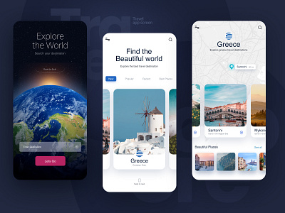 Travel app screen