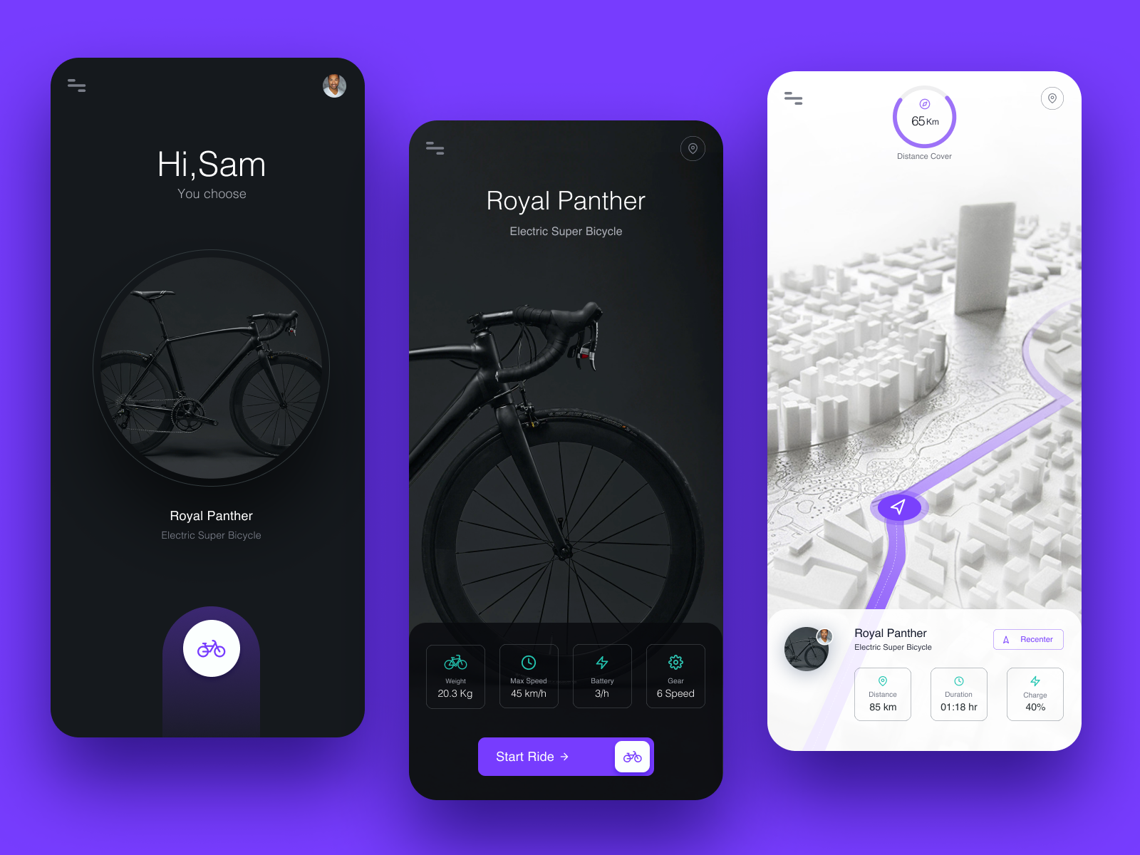 Bike booking app by Suman Sil on Dribbble