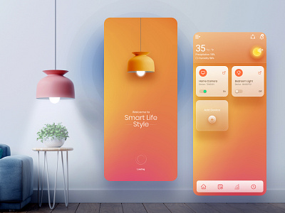 Smart Home App UI concept creative design app figma glassmorphism mobile app modern ui design smart home app smarthome smartwatch ui ui ux ux