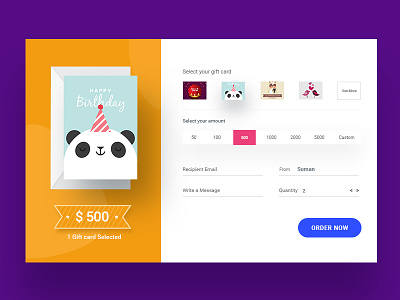 Gift Card Desktop UI