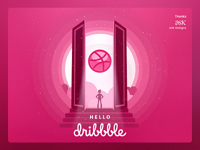 Hello Dribbble design first hello dribble illustration welcome