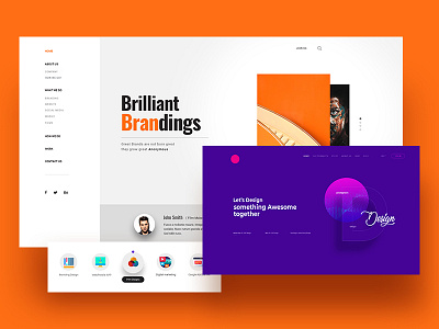 Brilliant Branding Banner branding clean color concept creative design identity design illustration typography ui design uiux ux web website website design