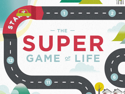 Game of life ipad game flat game game of life ipad retro road vector vintage