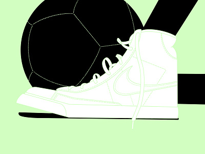 Post-game blazers crop football graphic illustration laces neon nike nike football procreate shadows shoe soccer soccer ball vector