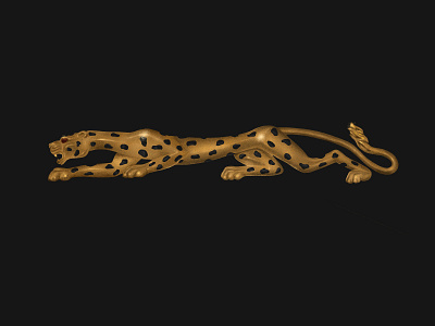 Prowl 3d big cat cat cheetah claws gold grainy handmade illustration illustrator leopard metallic pose posture procreate ruby spots tail texture
