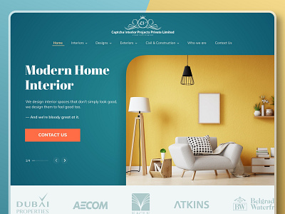 Interior and Construction Website branding clean construction design digital elegant interface interior design landing landing page landingpage design minimal typography ui ui ux design ux web web design website website design