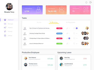 Web Dashboard dashboard elegant intuitive manage simple vibrant webapp