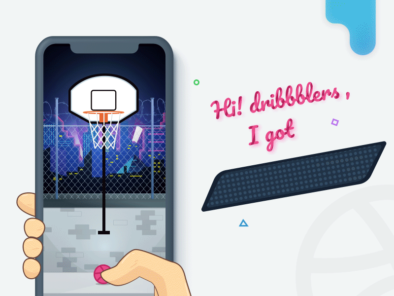 The Basketball !! basketball debut dribbble game gif innovative invitation invite play