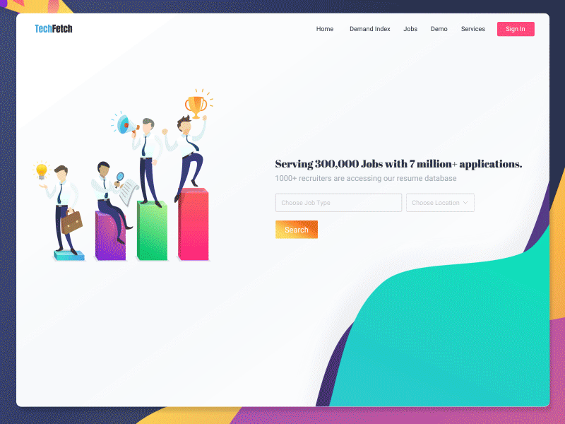 Recruit animation clean gif hr human resource recruit sketch trendy vibrant webpage website