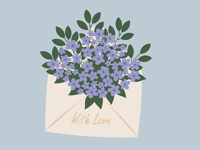 With love adobe illustrator ai bouquet branding flowers graphic design illustration lilac love