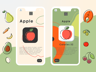 App line icons: healthy food adobe illustrator app app icons background food food icons graphic design icons illustration logo