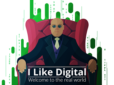 I Like digital chair character digital flat matrix morpheus