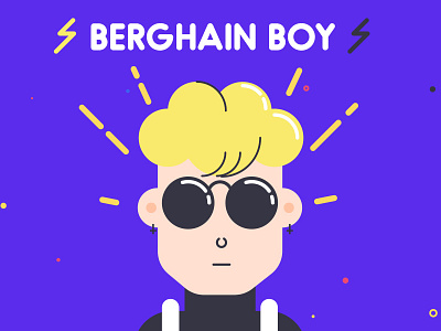 Berghain Boy berghain berlin boy electro flat goth hype illustration