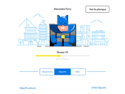 Batman batman city flat game hero illustration level offset outline ui