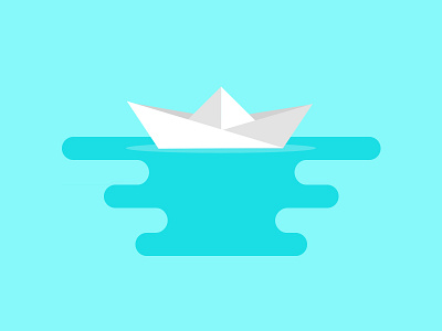paper Boat boat design flat illustration minimalist motion paper