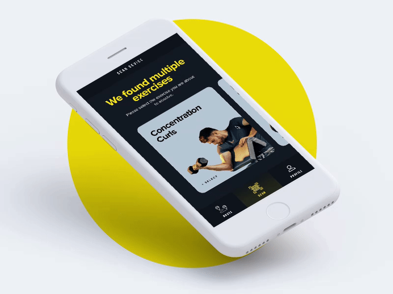 myStudio Gym App animation app cards fitness gym invision studio iphone mobile ui ux workout