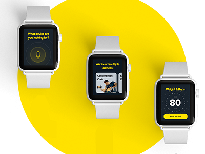 myStudio :: Apple Watch App app clean gym interaction minimal mobile mockup smartwatch sport ui