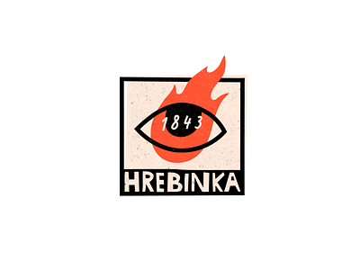 Sticker Hrebinka black city eye famous fire font hand drawn handlettering hooligan huliganio illustration mark old red rock simple stamp sticker symbol ukraine