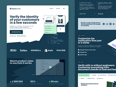 Cactus Verify (common view) landing ui web webdesign webflow