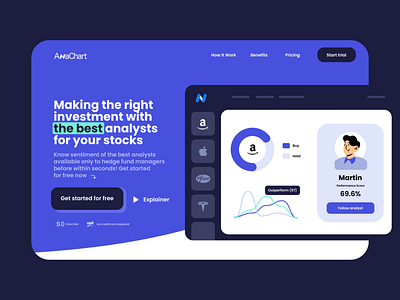 Stock analytics tool (design concept) illustration landing ui ux web webdesign webflow