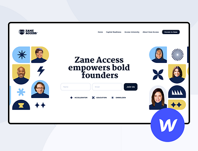 Zane Access — Hero Section design lead form memphis subscription ui web webdesign webflow