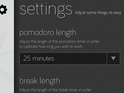 tomato - settings for FFOS app app ffos firefox interface os pomodoro settings timer