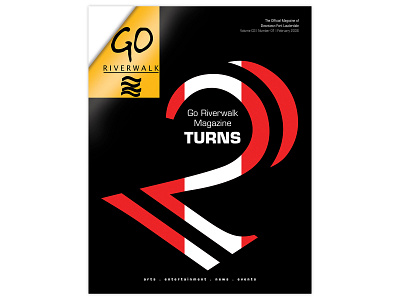 Go Riverwalk Magazine Two Year Anniversary Cover graphic design graphicdesign lettering magazine cover magazine design print design print designer type typographic typography typography design