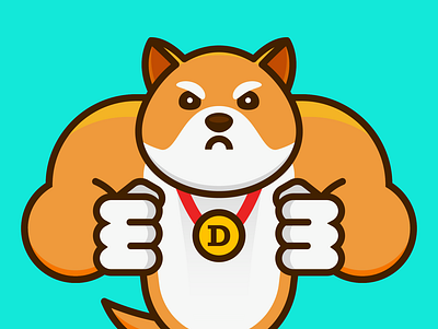 Jacked Doge crypto doge dogecoin graphic design illustration shiba inu