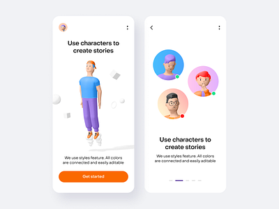 Humans 3d characters set by Wannathis.one 3d 3d character 3d icon 3d illustration gradient mobile mobile app trending ui ui design walkthrough